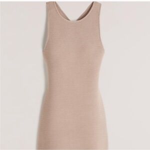 Abercrombie & Fitch scuba cross back elevated mini dress Tan Size Small Petite